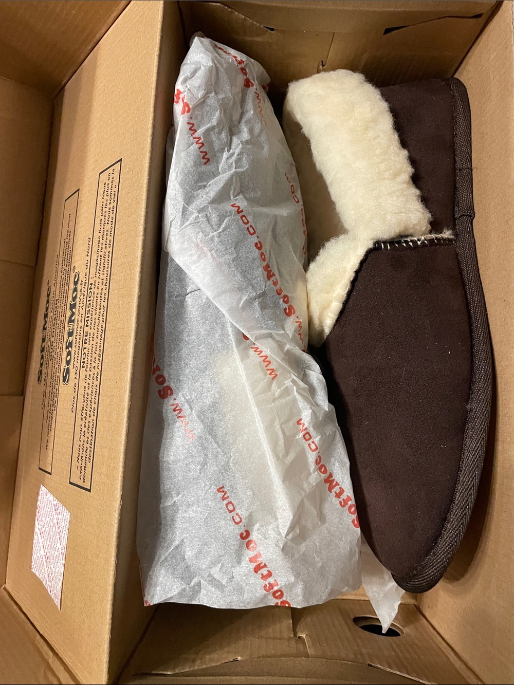 NEW Soft Moc - Men’s FlapJack Cozy Slipper-size 11 (Rootbeer - Chocolate Brown)